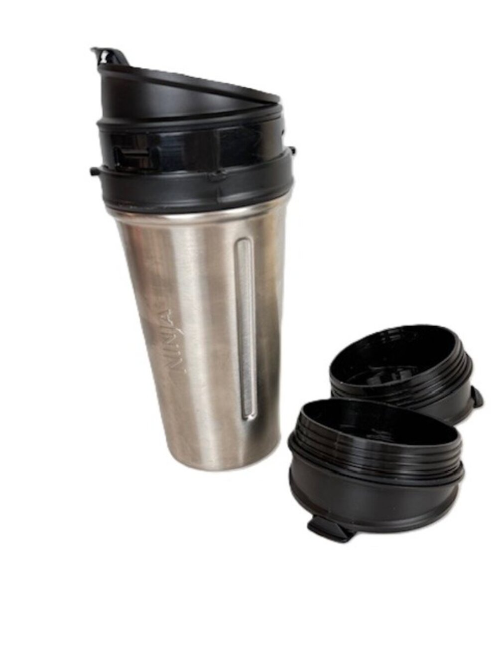 Nutri Ninja Cup Stainless Steel 650 ml with (3) Sip & Seal Lids - Picture 2 of 6